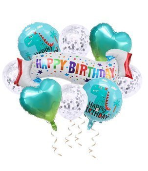 Urodzinowy zestaw balonów 9szt. - turkus