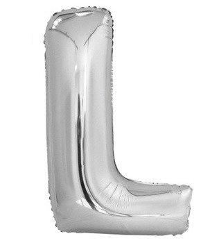Balon foliowy 100cm - srebrna litera L