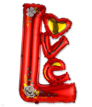 Balon foliowy napis LOVE 110cm - czerwony