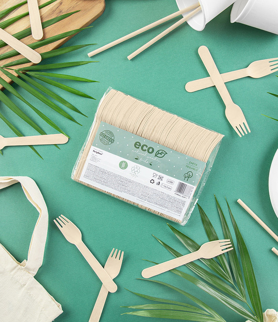 Widelce drewniane naturalne 100szt