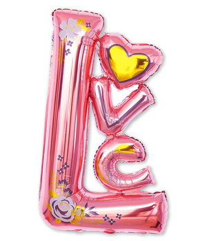 Balon foliowy napis LOVE 110cm - różowy