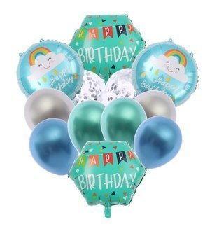 Urodzinowy zestaw balonów 12szt. - zielony