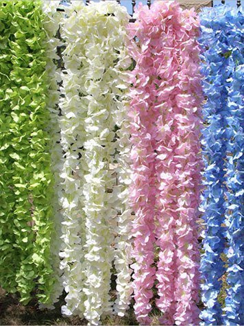 Girlanda kwiatowa Wisteria 2m - ecru