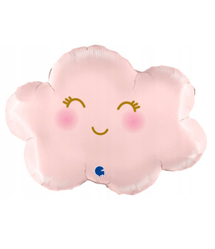 Balon Foliowy Różowa Chmurka Buźka 61 cm Grabo – Na Baby Shower i Chrzciny