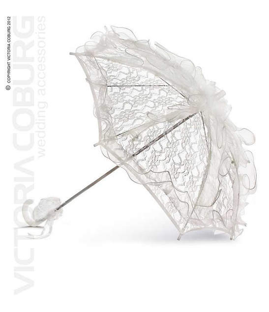 Koronkowa parasolka biała Long – elegancki dodatek na komunię i ślub