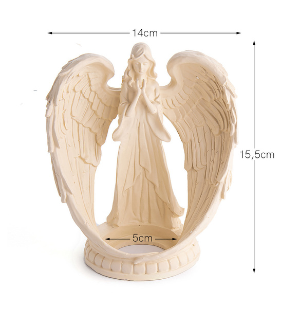 Świecznik gipsowy Anioł - 15,5cm