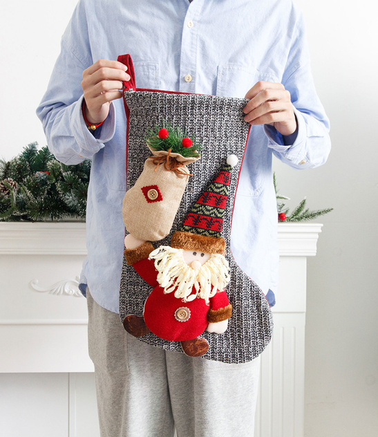 Świąteczna skarpeta na prezenty Mikołaj 23x48 cm – ozdoba świąteczna