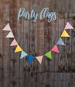 GIRLANDA baner chorągiewki 12szt. 4m - MIX