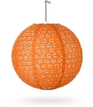 Lampion kula AŻUR 40cm - pomarańczowy