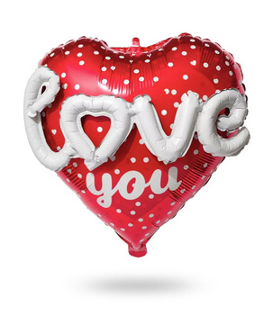 Balon foliowy serce 3D czerwony LOVE YOU