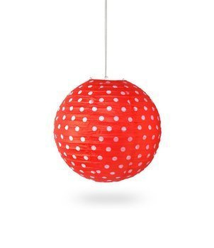 Lampion KULA papier DOT 30cm - czerwony