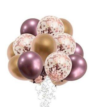 Balony metaliczne zestaw STARE ZŁOTO - 15szt