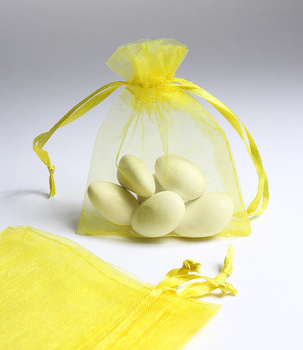 Woreczek z organzy 10x12cm - cytrynowy