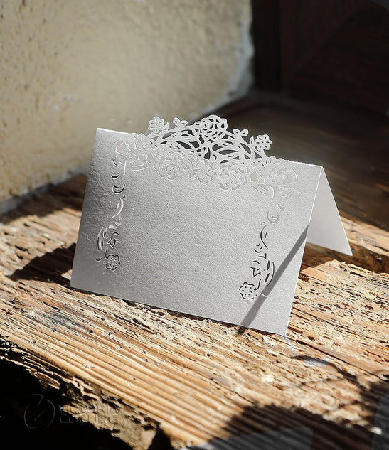 Wizytówki winietki ORNAMENT biały 10szt.