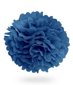 Pompon z bibuły KULA 50cm - niebieski navy