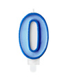 Świeczka urodzinowa niebieska cyferka 0 zero
