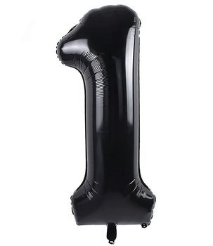 Balon foliowy 100cm - czarna cyfra 1