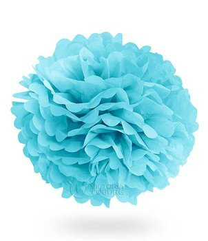 Pompon z bibuły KULA 50cm - niebieski