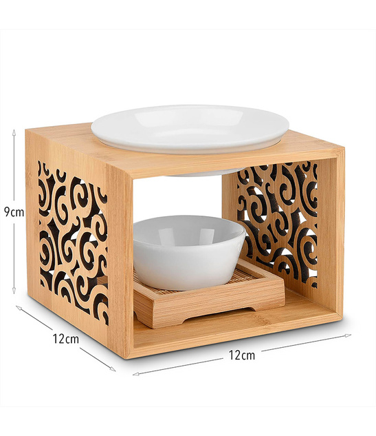 Kominek do Aromaterapii Bambusowy Drewniany na Olejki