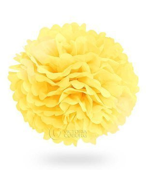 Pompon z bibuły KULA 50cm - żółty