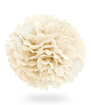 Pompon z bibuły KULA 50cm - ecru