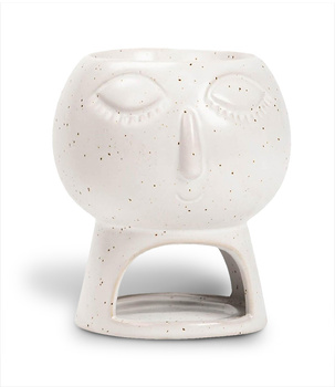 Kominek ceramiczny 8,5 cm – biały, stylizowany na starożytny design