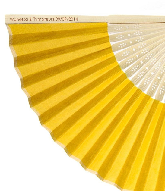 Wachlarz papierowy z PERSONALIZACJĄ - żółty