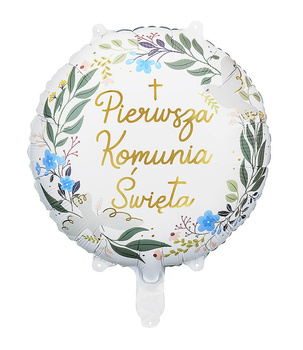 Balon foliowy I Komunia Święta BOHO 
