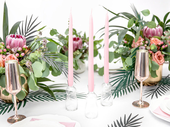 Świeca stożkowa - róż 1szt