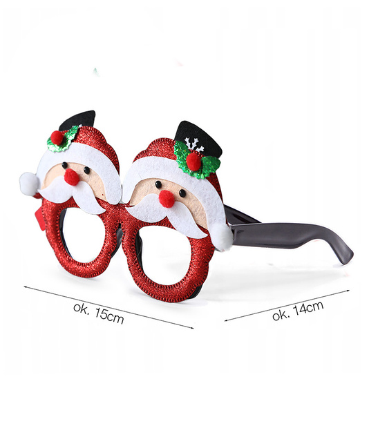 Okulary świąteczne Mikołaje – Gadżet na Boże Narodzenie, 16,5 cm