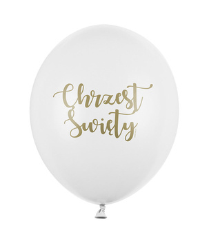 Balony 30 cm Chrzest Święty pastel white - 6szt.