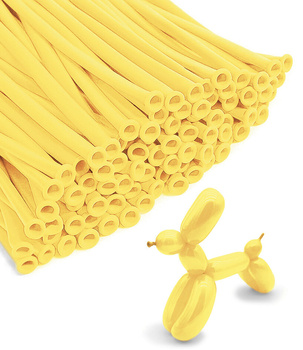 Balony rurki żółte pastelowe 100 szt. – Do modelowania kształtów