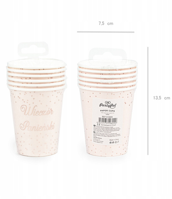 Kubki Papierowe na Wieczór Panieński 250 ml – 6 sztuk