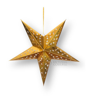 Lampion Gwiazda 60 cm Złoty Hologram – Dekoracja Świąteczna