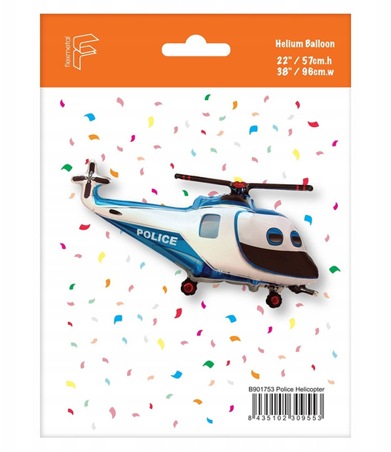 Balon foliowy Helikopter Policyjny Flexmetal 61 cm – dekoracja