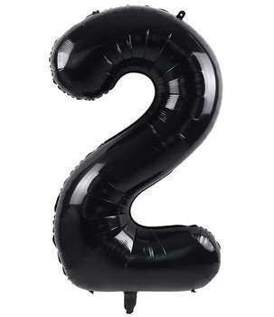 Balon foliowy 100cm - czarna cyfra 2