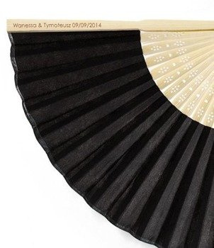 Wachlarz papierowy z PERSONALIZACJĄ - czarny