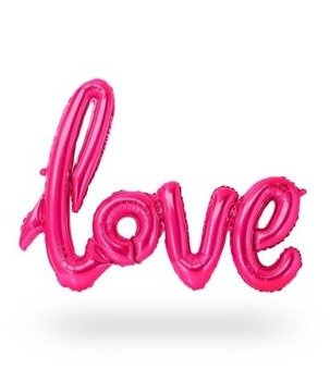 Balon foliowy napis LOVE - fuksja