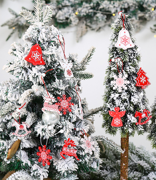 Świąteczne ozdoby – Koniki na biegunach, 12 szt., lakierowane drewno
