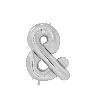 Balon foliowy 40cm - srebrna litera &