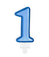 Świeczka urodzinowa niebieska cyferka 1 jeden