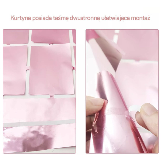 Kurtyna dekoracyjna SQUARE- różowe złoto