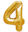 Balon foliowy 100cm - złota cyfra 4