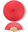 Parasolka + wachlarz CZERWONY