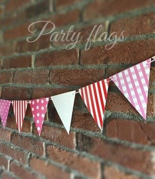 GIRLANDA baner chorągiewki 12szt. 4m - MIX