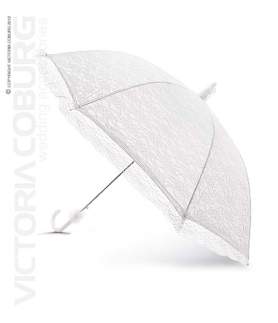 Parasolka Ślubna Koronkowa Biała EMILY Wesele Sesja Zdjęciowa