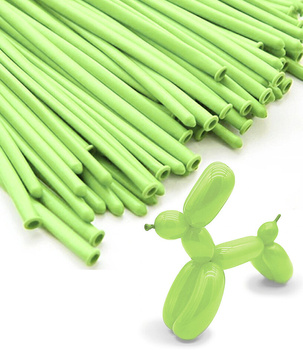 Balony rurki zielone pastelowe 100 szt Modelowanie kształtów z balonów