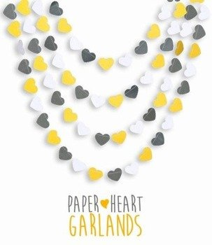 Girlandy papierowe - SERDUSZKA