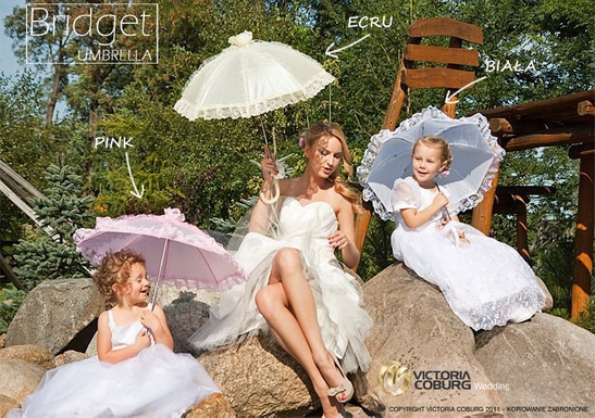 Parasolka z koronką BRIDGET - ecru