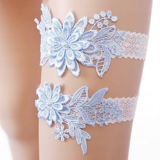 Podwójne podwiązki ślubne LACE